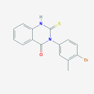 molecular formula C15H11BrN2OS B2730463 3-(4-Bromo-3-methylphenyl)-2-thioxo-2,3-dihydro-4(1H)-quinazolinone CAS No. 883042-74-8