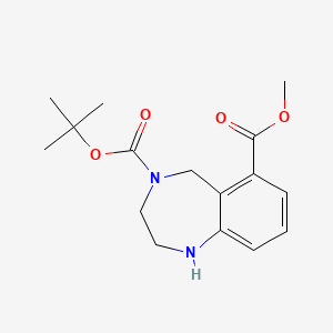 molecular formula C16H22N2O4 B2730466 4-O-Tert-butyl 6-O-methyl 1,2,3,5-tetrahydro-1,4-benzodiazepine-4,6-dicarboxylate CAS No. 2375270-05-4