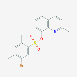 molecular formula C18H16BrNO3S B2730480 2-Methylquinolin-8-yl 5-bromo-2,4-dimethylbenzene-1-sulfonate CAS No. 1808634-33-4