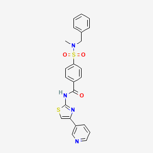 molecular formula C23H20N4O3S2 B2730484 4-(N-苯甲基-N-甲基磺酰基)-N-(4-(吡啶-3-基)噻唑-2-基)苯甲酰胺 CAS No. 683264-17-7