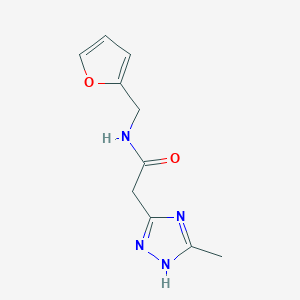 molecular formula C10H12N4O2 B2730490 N-(呋喃-2-基甲基)-2-(3-甲基-1H-1,2,4-三唑-5-基)乙酰胺 CAS No. 1018057-10-7