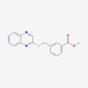 molecular formula C17H14N2O2S B2730493 Methyl 3-(quinoxalin-2-ylsulfanylmethyl)benzoate CAS No. 285986-74-5