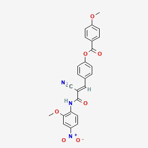 molecular formula C25H19N3O7 B2730503 [4-[(E)-2-cyano-3-(2-methoxy-4-nitroanilino)-3-oxoprop-1-enyl]phenyl] 4-methoxybenzoate CAS No. 380475-79-6