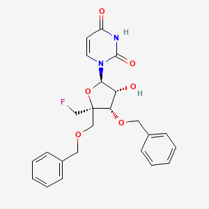 molecular formula C24H25FN2O6 B2730508 1-[(2R,3R,4S,5R)-4-Benzyloxy-5-(benzyloxymethyl)-5-(fluoromethyl)-3-hydroxy-tetrahydrofuran-2-yl]pyrimidine-2,4-dione CAS No. 200066-88-2