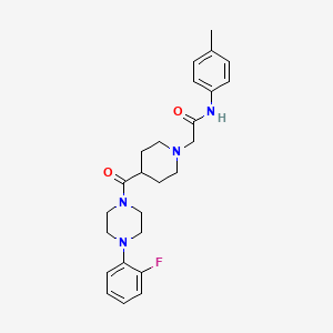 molecular formula C25H31FN4O2 B2730515 2-(4-(4-(2-氟苯基)哌嗪-1-甲酰)哌啶-1-基)-N-(对甲苯基)乙酰胺 CAS No. 941881-60-3