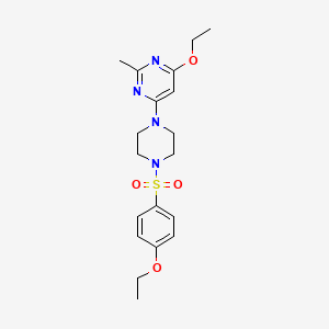 molecular formula C19H26N4O4S B2730523 4-乙氧基-6-(4-((4-乙氧基苯基)磺酰)哌嗪-1-基)-2-甲基嘧啶 CAS No. 946232-67-3