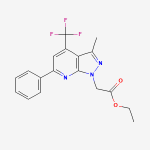 ethyl [3-methyl-6-phenyl-4-(trifluoromethyl)-1H-pyrazolo[3,4-b]pyridin-1-yl]acetate