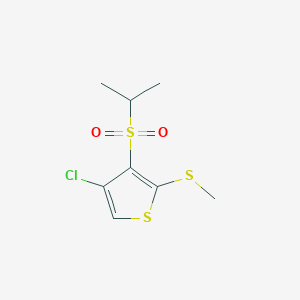 molecular formula C8H11ClO2S3 B2730531 4-Chloro-2-methylsulfanyl-3-propan-2-ylsulfonylthiophene CAS No. 882281-59-6