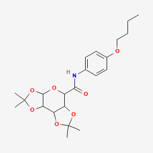 molecular formula C22H31NO7 B2730532 N-(4-butoxyphenyl)-4,4,11,11-tetramethyl-3,5,7,10,12-pentaoxatricyclo[7.3.0.0^{2,6}]dodecane-8-carboxamide CAS No. 1095323-50-4