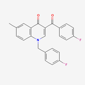 molecular formula C24H17F2NO2 B2730539 3-(4-Fluorobenzoyl)-1-[(4-fluorophenyl)methyl]-6-methyl-1,4-dihydroquinolin-4-one CAS No. 904433-63-2