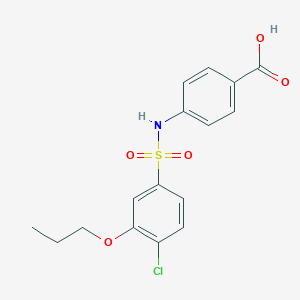 molecular formula C16H16ClNO5S B273054 4-(4-Chloro-3-propoxybenzenesulfonamido)benzoic acid 