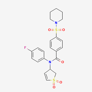 N-(1,1-dioxido-2,3-dihydrothiophen-3-yl)-N-(4-fluorophenyl)-4-(piperidin-1-ylsulfonyl)benzamide