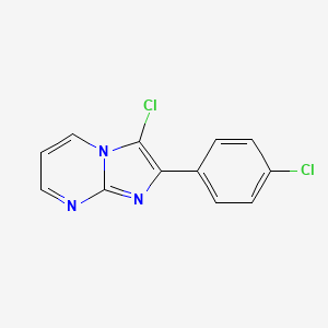 molecular formula C12H7Cl2N3 B2730547 3-Chloro-2-(4-chlorophenyl)imidazo[1,2-a]pyrimidine CAS No. 439110-68-6