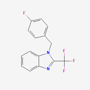 molecular formula C15H10F4N2 B2730548 1-[(4-氟苯基)甲基]-2-(三氟甲基)苯并咪唑 CAS No. 478030-39-6