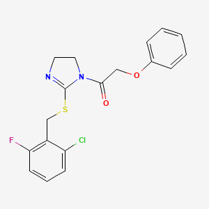1-[2-[(2-Chloro-6-fluorophenyl)methylsulfanyl]-4,5-dihydroimidazol-1-yl]-2-phenoxyethanone
