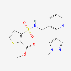 molecular formula C16H16N4O4S2 B2730554 甲基-3-(N-((2-(1-甲基-1H-嘧唑-4-基)吡啶-3-基)甲硫酰基)噻吩-2-基)甲酸酯 CAS No. 2034229-73-5