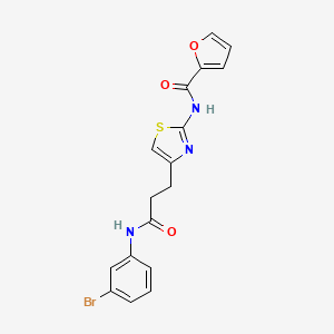 molecular formula C17H14BrN3O3S B2730557 N-(4-(3-((3-bromophenyl)amino)-3-oxopropyl)thiazol-2-yl)furan-2-carboxamide CAS No. 1049453-97-5