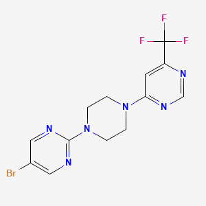 molecular formula C13H12BrF3N6 B2730560 5-Bromo-2-(4-(6-(trifluoromethyl)pyrimidin-4-yl)piperazin-1-yl)pyrimidine CAS No. 2034330-83-9