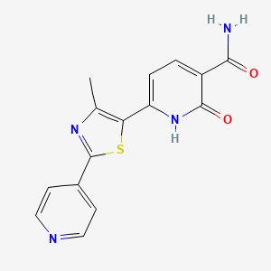 6-[4-Methyl-2-(pyridin-4-yl)-1,3-thiazol-5-yl]-2-oxo-1,2-dihydropyridine-3-carboxamide