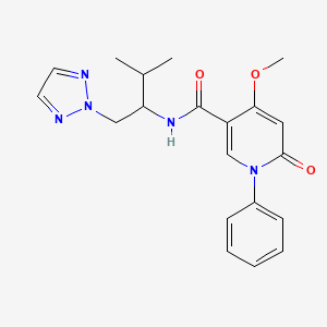 molecular formula C20H23N5O3 B2730573 4-methoxy-N-(3-methyl-1-(2H-1,2,3-triazol-2-yl)butan-2-yl)-6-oxo-1-phenyl-1,6-dihydropyridine-3-carboxamide CAS No. 2194846-76-7
