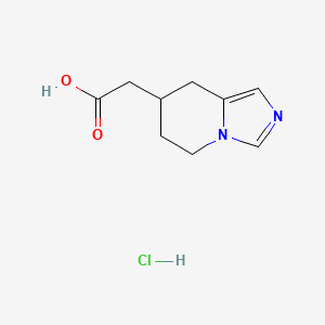 molecular formula C9H13ClN2O2 B2730574 2-(5,6,7,8-Tetrahydroimidazo[1,5-a]pyridin-7-yl)acetic acid hydrochloride CAS No. 2230802-93-2