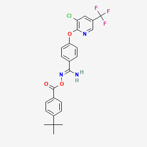 molecular formula C24H21ClF3N3O3 B2730578 (Z)-[amino(4-{[3-chloro-5-(trifluoromethyl)pyridin-2-yl]oxy}phenyl)methylidene]amino 4-tert-butylbenzoate CAS No. 1025255-73-5