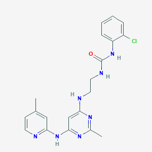 molecular formula C20H22ClN7O B2730585 1-(2-Chlorophenyl)-3-(2-((2-methyl-6-((4-methylpyridin-2-yl)amino)pyrimidin-4-yl)amino)ethyl)urea CAS No. 1428373-68-5