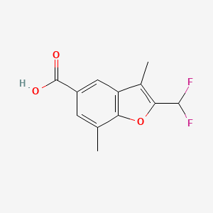B2730588 2-(Difluoromethyl)-3,7-dimethyl-1-benzofuran-5-carboxylic acid CAS No. 2248349-46-2