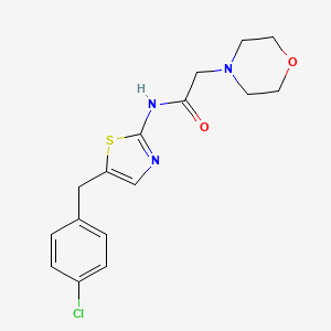 molecular formula C16H18ClN3O2S B2730597 N-[5-(4-chlorobenzyl)-1,3-thiazol-2-yl]-2-(morpholin-4-yl)acetamide CAS No. 854004-04-9