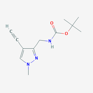 molecular formula C12H17N3O2 B2730599 叔丁基 ((4-乙炔基-1-甲基-1H-嘧啶-3-基)甲基)氨基甲酸酯 CAS No. 2098128-17-5
