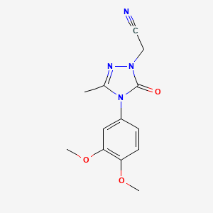 molecular formula C13H14N4O3 B2730602 2-[4-(3,4-二甲氧基苯基)-3-甲基-5-氧代-4,5-二氢-1H-1,2,4-三唑-1-基]乙腈 CAS No. 861208-14-2