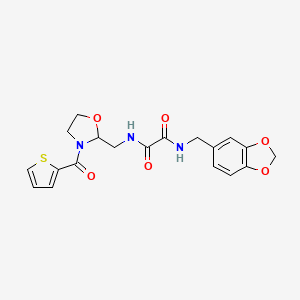 N'-[(2H-1,3-benzodioxol-5-yl)methyl]-N-{[3-(thiophene-2-carbonyl)-1,3-oxazolidin-2-yl]methyl}ethanediamide