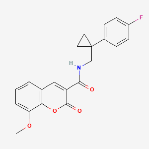 molecular formula C21H18FNO4 B2730617 N-((1-(4-fluorophenyl)cyclopropyl)methyl)-8-methoxy-2-oxo-2H-chromene-3-carboxamide CAS No. 1211372-24-5