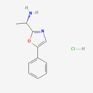 molecular formula C11H13ClN2O B2730620 (1S)-1-(5-Phenyl-1,3-oxazol-2-yl)ethanamine;hydrochloride CAS No. 137349-28-1