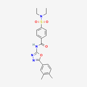 molecular formula C21H24N4O4S B2730622 4-(N,N-二乙基磺酰氨基)-N-(5-(3,4-二甲基苯基)-1,3,4-噁二唑-2-基)苯甲酰胺 CAS No. 941870-34-4