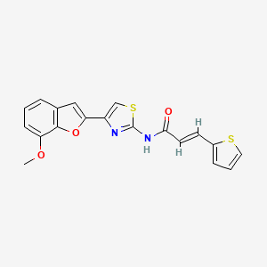 (E)-N-(4-(7-methoxybenzofuran-2-yl)thiazol-2-yl)-3-(thiophen-2-yl)acrylamide
