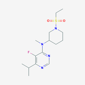 molecular formula C15H25FN4O2S B2730625 N-(1-Ethylsulfonylpiperidin-3-yl)-5-fluoro-N-methyl-6-propan-2-ylpyrimidin-4-amine CAS No. 2415534-28-8