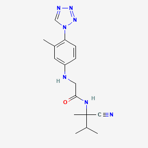 molecular formula C16H21N7O B2730629 N-(1-cyano-1,2-dimethylpropyl)-2-{[3-methyl-4-(1H-1,2,3,4-tetrazol-1-yl)phenyl]amino}acetamide CAS No. 1311872-69-1