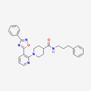 3-{[(2-chloro-4-fluorobenzyl)oxy]methyl}-N-(2-fluorophenyl)-1-methyl-1,4,6,7-tetrahydro-5H-pyrazolo[4,3-c]pyridine-5-carboxamide