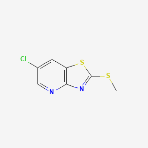 molecular formula C7H5ClN2S2 B2730644 6-Chloro-2-(methylthio)thiazolo[4,5-b]pyridine CAS No. 488742-51-4