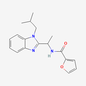 molecular formula C18H21N3O2 B2730645 2-furyl-N-{[1-(2-methylpropyl)benzimidazol-2-yl]ethyl}carboxamide CAS No. 919972-32-0