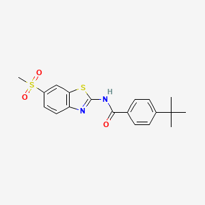 molecular formula C19H20N2O3S2 B2730646 4-tert-butyl-N-[6-(methylsulfonyl)-1,3-benzothiazol-2-yl]benzamide CAS No. 349626-54-6