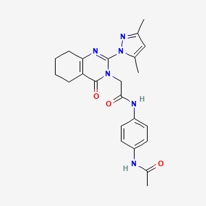 molecular formula C23H26N6O3 B2730647 N-(4-acetamidophenyl)-2-(2-(3,5-dimethyl-1H-pyrazol-1-yl)-4-oxo-5,6,7,8-tetrahydroquinazolin-3(4H)-yl)acetamide CAS No. 1006784-98-0
