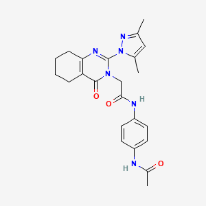 molecular formula C23H26N6O3 B2730647 N-(4-乙酰氨基苯基)-2-(2-(3,5-二甲基-1H-吡唑-1-基)-4-氧代-5,6,7,8-四氢喹唑啉-3(4H)-基)乙酰胺 CAS No. 1006784-98-0