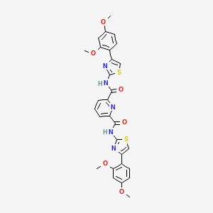 molecular formula C29H25N5O6S2 B2730648 N2,N6-bis(4-(2,4-dimethoxyphenyl)thiazol-2-yl)pyridine-2,6-dicarboxamide CAS No. 476641-75-5