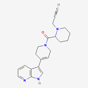 molecular formula C21H24N4O B2730649 1-[1-(prop-2-yn-1-yl)piperidine-2-carbonyl]-4-{1H-pyrrolo[2,3-b]pyridin-3-yl}-1,2,3,6-tetrahydropyridine CAS No. 1384540-94-6