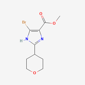 molecular formula C10H13BrN2O3 B2730659 Methyl 4-bromo-2-(tetrahydro-2H-pyran-4-YL)-1H-imidazole-5-carboxylate CAS No. 2177259-01-5