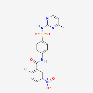 2-chloro-N-(4-(N-(4,6-dimethylpyrimidin-2-yl)sulfamoyl)phenyl)-5-nitrobenzamide
