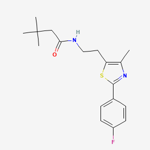 molecular formula C18H23FN2OS B2730675 N-[2-[2-(4-fluorophenyl)-4-methyl-1,3-thiazol-5-yl]ethyl]-3,3-dimethylbutanamide CAS No. 946227-96-9