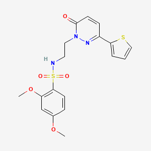 molecular formula C18H19N3O5S2 B2730677 2,4-dimethoxy-N-(2-(6-oxo-3-(thiophen-2-yl)pyridazin-1(6H)-yl)ethyl)benzenesulfonamide CAS No. 946345-68-2